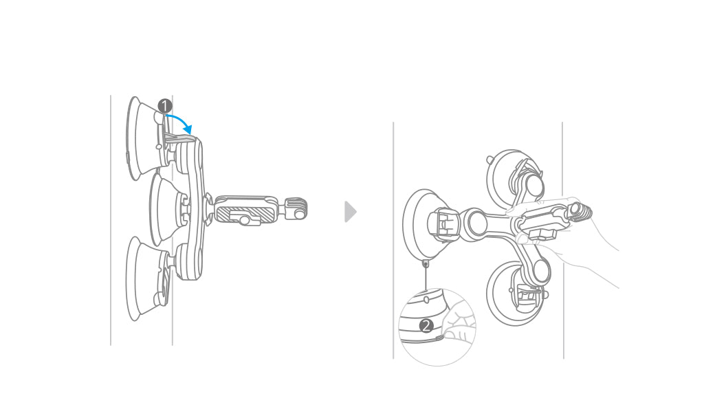 THREE-ARM SUCTION MOUNT DETACHMENT