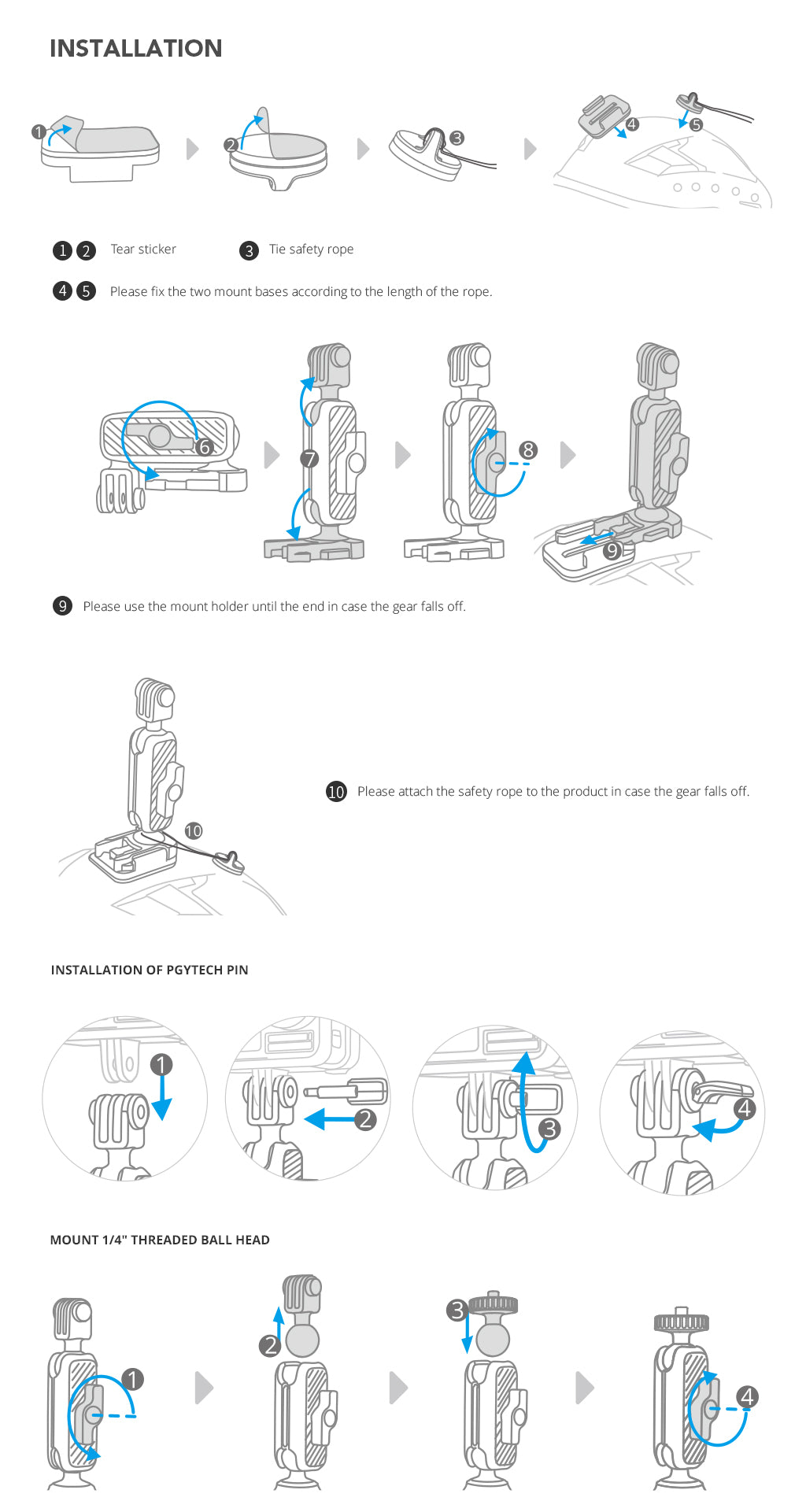 Action Camera Adhesive Mount - Installation