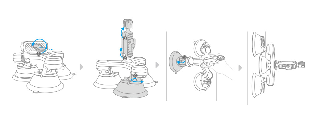 THREE-ARM SUCTION MOUNT INSTALLATION 1