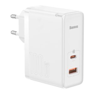 Baseus GaN5 Pro Type-C/USB 100W (valge)