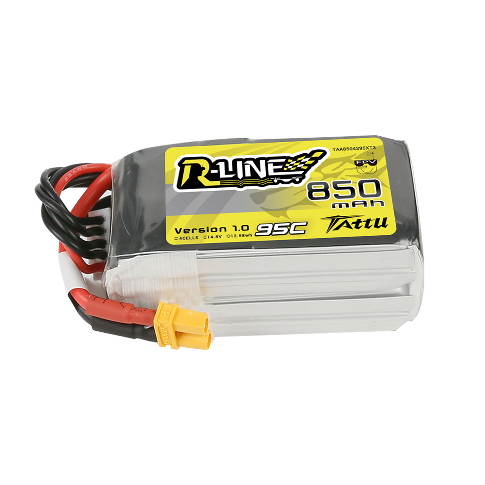 Tattu R-Line 850mAh 14.8V 4S1P 95C Lipo akumulators