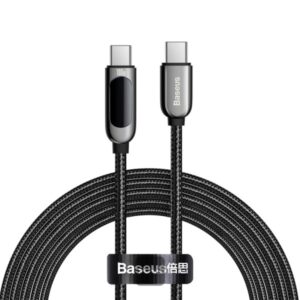 Baseus LED Display Fast Charging Data Cable Type-C to Type-C 100W 5A 2M - Green